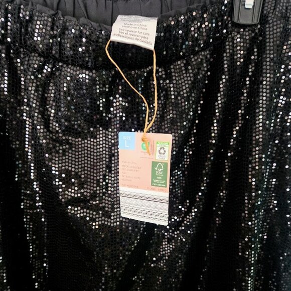 Serra black sequin midi maxi skirt Size L NWT - Picture 3 of 4